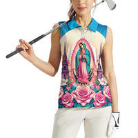 Our Lady of Guadalupe Women Sleeveless Polo Shirt Virgin Mary of Mexico - Wonder Print Shop
