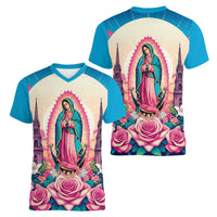 Our Lady of Guadalupe Women V-Neck T-Shirt Virgin Mary of Mexico - Wonder Print Shop
