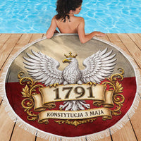 Poland Constitution Day 1791 Beach Blanket Polska Konstytucja 3 Maja Pride White Eagle