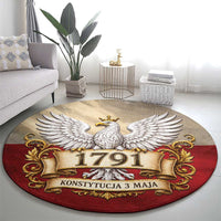 Poland Constitution Day 1791 Round Carpet Polska Konstytucja 3 Maja Pride White Eagle