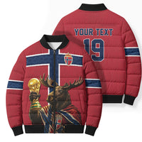 Custom World Football 2026 Norway Bomber Puffer Jacket Viking Moose Trophy Champion
