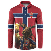 Custom World Football 2026 Norway Button Sweatshirt Viking Moose Trophy Champion