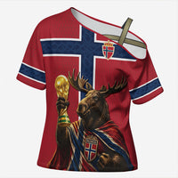 Custom World Football 2026 Norway Cross Shoulder Shirt Viking Moose Trophy Champion
