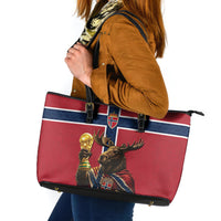 World Football 2026 Norway Leather Tote Bag Viking Moose Trophy Champion