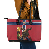 World Football 2026 Norway Leather Tote Bag Viking Moose Trophy Champion