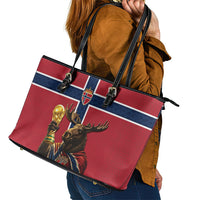 World Football 2026 Norway Leather Tote Bag Viking Moose Trophy Champion
