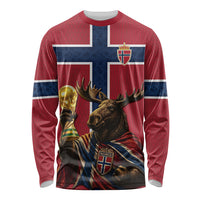 Custom World Football 2026 Norway Long Sleeve Shirt Viking Moose Trophy Champion