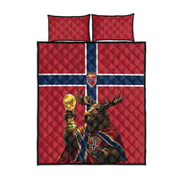 World Football 2026 Norway Quilt Bed Set Viking Moose Trophy Champion