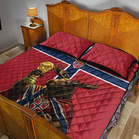 World Football 2026 Norway Quilt Bed Set Viking Moose Trophy Champion