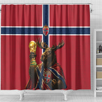 World Football 2026 Norway Shower Curtain Viking Moose Trophy Champion