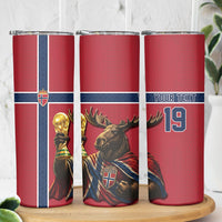 Custom World Football 2026 Norway Skinny Tumbler Viking Moose Trophy Champion