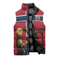 Custom World Football 2026 Norway Sleeveless Puffer Jacket Viking Moose Trophy Champion