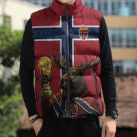 Custom World Football 2026 Norway Sleeveless Puffer Jacket Viking Moose Trophy Champion