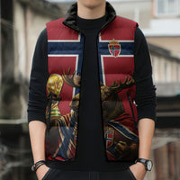 Custom World Football 2026 Norway Sleeveless Puffer Jacket Viking Moose Trophy Champion