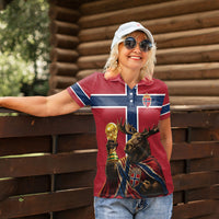 Custom World Football 2026 Norway Women Polo Shirt Viking Moose Trophy Champion