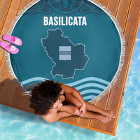 Italy Basilicata Beach Blanket Map With Flag Style - Wonder Print Shop