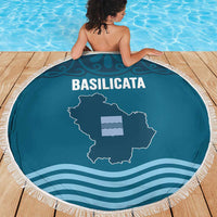 Italy Basilicata Beach Blanket Map With Flag Style - Wonder Print Shop