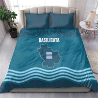 Italy Basilicata Bedding Set Map With Flag Style - Wonder Print Shop