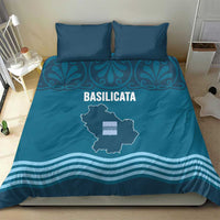 Italy Basilicata Bedding Set Map With Flag Style - Wonder Print Shop