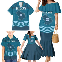 Italy Basilicata Family Matching Mermaid Dress and Hawaiian Shirt Map With Flag Style - Wonder Print Shop