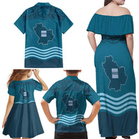 Italy Basilicata Family Matching Off Shoulder Maxi Dress and Hawaiian Shirt Map With Flag Style - Wonder Print Shop