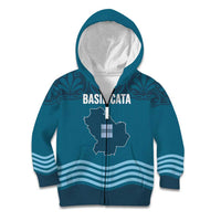 Italy Basilicata Kid Hoodie Map With Flag Style - Wonder Print Shop