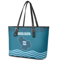 Italy Basilicata Leather Tote Bag Map With Flag Style - Wonder Print Shop