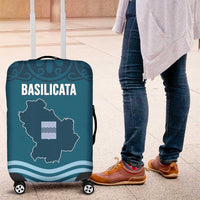 Italy Basilicata Luggage Cover Map With Flag Style - Wonder Print Shop