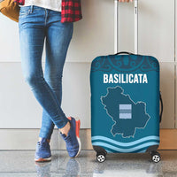 Italy Basilicata Luggage Cover Map With Flag Style - Wonder Print Shop
