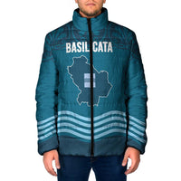 Italy Basilicata Padded Jacket Map With Flag Style - Wonder Print Shop