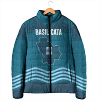 Italy Basilicata Padded Jacket Map With Flag Style - Wonder Print Shop