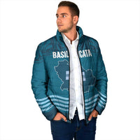 Italy Basilicata Padded Jacket Map With Flag Style - Wonder Print Shop