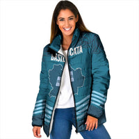 Italy Basilicata Padded Jacket Map With Flag Style - Wonder Print Shop