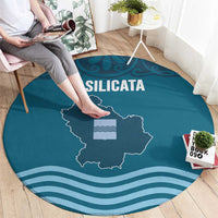 Italy Basilicata Round Carpet Map With Flag Style - Wonder Print Shop