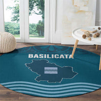 Italy Basilicata Round Carpet Map With Flag Style - Wonder Print Shop