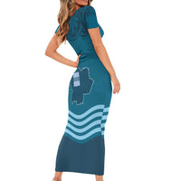 Italy Basilicata Short Sleeve Bodycon Dress Map With Flag Style - Wonder Print Shop