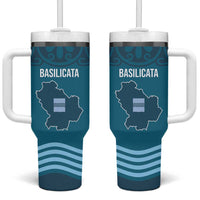 Italy Basilicata Tumbler With Handle Map With Flag Style - Wonder Print Shop