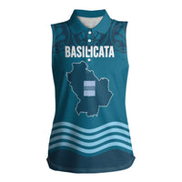 Italy Basilicata Women Sleeveless Polo Shirt Map With Flag Style - Wonder Print Shop