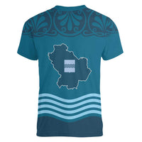 Italy Basilicata Women V-Neck T-Shirt Map With Flag Style - Wonder Print Shop