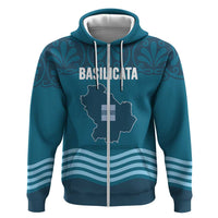 Italy Basilicata Zip Hoodie Map With Flag Style - Wonder Print Shop