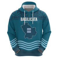 Italy Basilicata Zip Hoodie Map With Flag Style - Wonder Print Shop