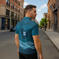 Italy Basilicata Zipper Polo Shirt Map With Flag Style - Wonder Print Shop