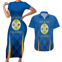 Italy Calabria Couples Matching Short Sleeve Bodycon Dress and Hawaiian Shirt Flag Style - Wonder Print Shop