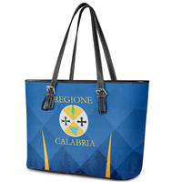 Italy Calabria Leather Tote Bag Flag Style - Wonder Print Shop