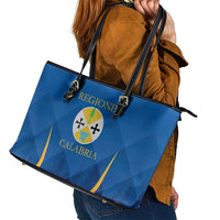 Italy Calabria Leather Tote Bag Flag Style - Wonder Print Shop