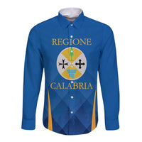 Italy Calabria Long Sleeve Button Shirt Flag Style - Wonder Print Shop