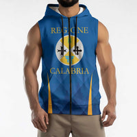 Italy Calabria Sleeveless Zip Hoodie Flag Style - Wonder Print Shop