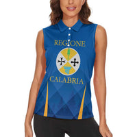 Italy Calabria Women Sleeveless Polo Shirt Flag Style - Wonder Print Shop