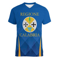 Italy Calabria Women V-Neck T-Shirt Flag Style - Wonder Print Shop