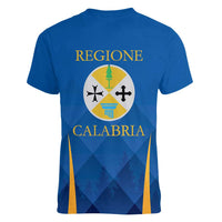 Italy Calabria Women V-Neck T-Shirt Flag Style - Wonder Print Shop